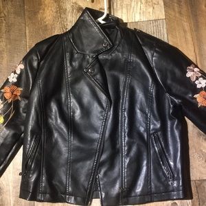 Charlotte Russe biker jacket, flower pattern